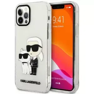 Kryt Karl Lagerfeld iPhone 12 6,1" transparent hardcase Gliter Karl&Choupette (KLHCP12MHNKCTGT)