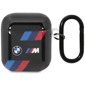 Pouzdro BMW AirPods 1/2 cover black Tricolor Stripes (BMA222SOTK)