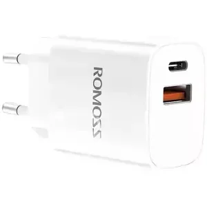 Nabíječka Romoss AC20T USB + USB-C wall charger 20W, white (6973693496334)