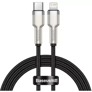 Kabel USB-C cable for Lightning Baseus Cafule, PD, 20W, 1m, black (6953156202061)