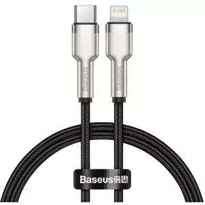 Kabel USB-C cable for Lightning Baseus Cafule, PD, 20W, 0,25m, black (6953156202054)