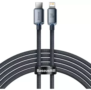 Kabel Baseus Crystal Shine cable USB-C to Lightning, 20W, PD, 2m, black (6932172602772)