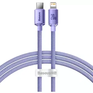 Kabel Baseus Crystal Shine cable USB-C to Lightning, 20W, PD, 1.2m, purple (6932172602765)