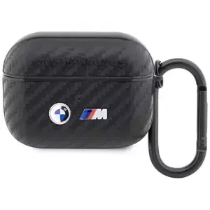 Pouzdro BMW AirPods Pro cover Black Carbon Double Metal Logo (BMAPWMPUCA2)