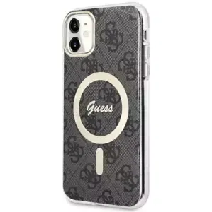 Kryt Guess iPhone 11 6.1" black hardcase 4G MagSafe (GUHMN61H4STK)