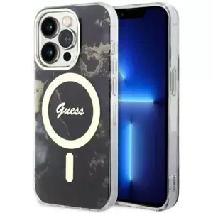 Kryt Guess iPhone 14 Pro 6.1" black hardcase Golden Marble MagSafe (GUHMP14LHTMRSK)