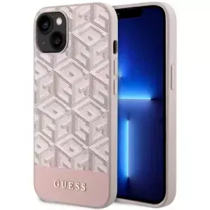 Kryt Guess iPhone 14 6,1" pink hard case GCube Stripes MagSafe (GUHMP14SHGCFSEP)