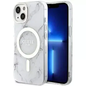 Kryt Guess iPhone 14 6.1" white hardcase Marble MagSafe (GUHMP14SPCUMAH)