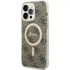 Kryt Guess iPhone 14 Pro Max 6.7" brown hardcase 4G MagSafe (GUHMP14XH4STW)