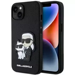 Kryt Karl Lagerfeld iPhone 14 Plus 6.7" hardcase black Saffiano Karl & Choupette (KLHCP14MSANKCPK)