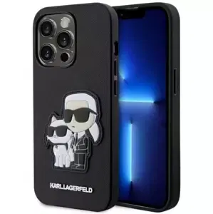 Kryt Karl Lagerfeld iPhone 14 Pro Max 6.7" hardcase black Saffiano Karl & Choupette (KLHCP14XSANKCPK)