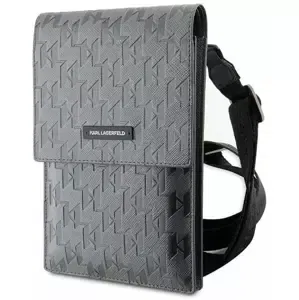 Karl Lagerfeld Hadnbag silver Saffiano Mongram Plaque (KLWBSAMSMG)