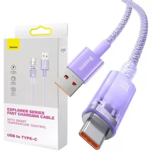 Kabel Quick Charge USB-C Baseus  6A, 2m (purple)