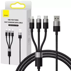 Kabel Quick Charge USB to M+L+C  Baseus StarSpeed 3.5A 0,6m (Black)