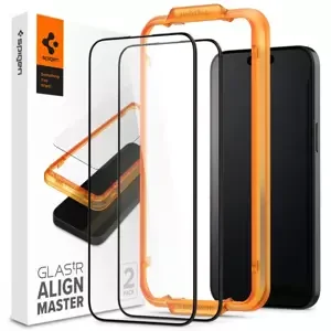 Ochranné sklo Spigen Glass tR AlignMaster 2 Pack, FC Black - iPhone 15 Pro (AGL06895)