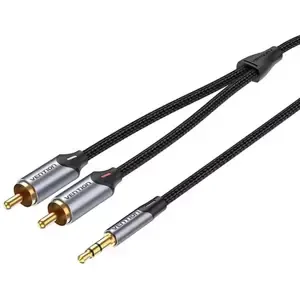 Kabel 2xRCA cable (Cinch) jack to 3.5mm Vention BCNBL 10m (grey)
