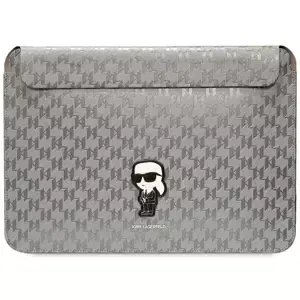 Pouzdro Karl Lagerfeld Sleeve KLCS14SAKHPKG 14" silver Saffiano Monogram Ikonik (KLCS14SAKHPKG)