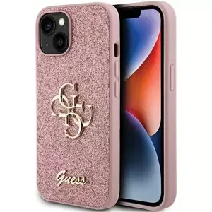 Kryt Guess GUHCP15SHG4SGP iPhone 15 6.1" pink hardcase Glitter Script Big 4G (GUHCP15SHG4SGP)