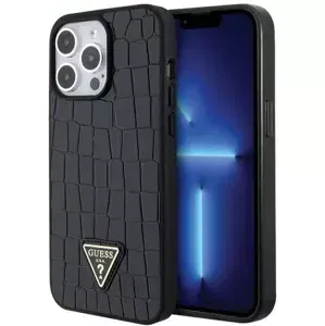 Kryt Guess GUHCP15XPCRTHCK iPhone 15 Pro Max 6.7" black hardcase Croco Triangle Metal Logo (GUHCP15XPCRTHCK)