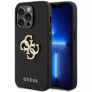 Kryt Guess GUHCP15LPSP4LGK iPhone 15 Pro 6.1" black hardcase Leather Perforated 4G Glitter Logo (GUHCP15LPSP4LGK)