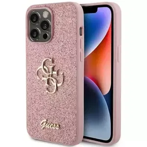 Kryt Guess GUHCP15XHG4SGP iPhone 15 Pro Max 6.7" pink hardcase Glitter Script Big 4G (GUHCP15XHG4SGP)