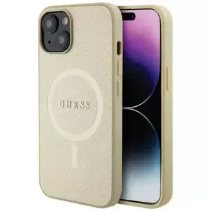 Kryt Guess GUHMP15MPSAHMCB iPhone 15 Plus 6.7" gold hardcase Saffiano MagSafe (GUHMP15MPSAHMCB)