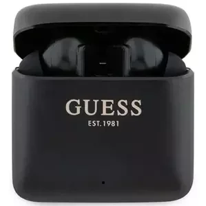 Sluchátka Guess Bluetooth headphones GUTWSSU20ALEGK TWS + docking station black Printed Logo (GUTWSSU20ALEGK)