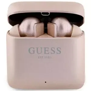 Sluchátka Guess Bluetooth headphones GUTWSSU20ALEGP TWS + docking station rose gold Printed Logo (GUTWSSU20ALEGP)