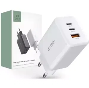 Nabíječka TECH-PROTECT C65W 3-PORT NETWORK CHARGER PD65W/QC3.0 WHITE (9490713934517)