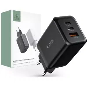 Nabíječka TECH-PROTECT C65W 3-PORT NETWORK CHARGER PD65W/QC3.0 BLACK (9490713934524)