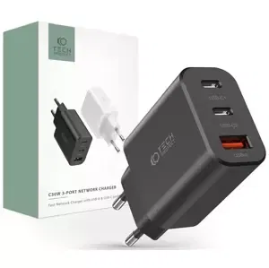 Nabíječka TECH-PROTECT NC30W 3-PORT NETWORK CHARGER PD30W/QC3.0 BLACK (9490713935231)