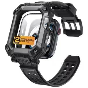 Řemínek SUPCASE UNICORN BEETLE PRO & TEMPERED GLASS APPLE WATCH 4 / 5 / 6 / 7 / 8 / 9 / SE (44 / 45 MM) BLACK (843439123076)