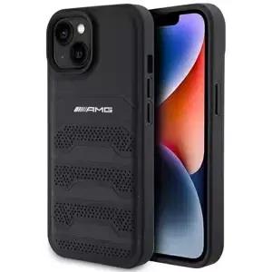 Kryt AMG AMHCP15SGSEBK iPhone 15 6,1" black hardcase Leather Debossed Lines (AMHCP15SGSEBK)