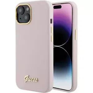 Kryt Guess GUHCP15SSMBSLP iPhone 15 6.1" pink hardcase Silicone Script Metal Logo & Frame (GUHCP15SSMBSLP)