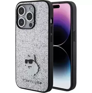 Kryt Karl Lagerfeld KLHCP15XGCNPSG iPhone 15 Pro Max 6.7" silver hardcase Fixed Glitter Choupette Logo Metal Pin (KLHCP15XGCNPSG)