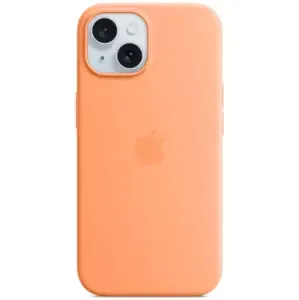 Kryt Apple iPhone 15 Silicone Case with MS - Orange Sorbet