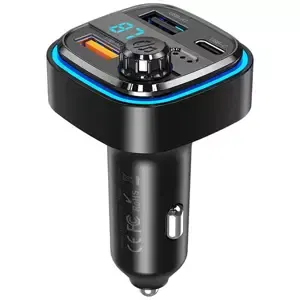 Nabíječka do auta XO Car charger / FM transmitter XO BCC08 USB x2, USB-C, MP3, Bluetooth 5.0 (black)