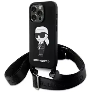 Kryt Karl Lagerfeld KLHCP15LSCBSKNK iPhone 15 Pro 6.1" hardcase black Crossbody Silicone Ikonik (KLHCP15LSCBSKNK)