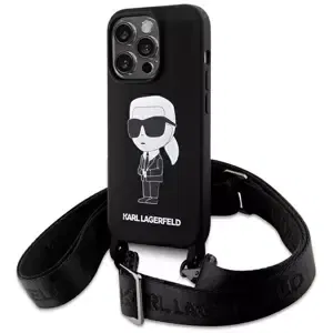 Kryt Karl Lagerfeld KLHCP15XSCBSKNK iPhone 15 Pro Max 6.7" hardcase black Crossbody Silicone Ikonik (KLHCP15XSCBSKNK)