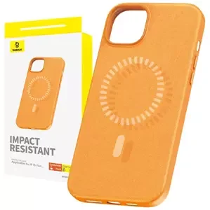 Kryt Baseus Magnetic Phone Case for iPhone 15 Plus Fauxther Series (Orange)