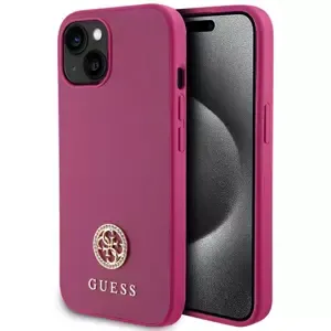Kryt Guess GUHCP15SPS4DGPP iPhone 15 6.1" pink hardcase Strass Metal Logo (GUHCP15SPS4DGPP)