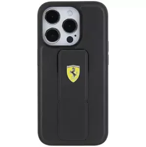 Kryt Ferrari FEHCP15SGSPSIK iPhone 15 6.1" black hardcase Grip Stand Metal Logo (FEHCP15SGSPSIK)