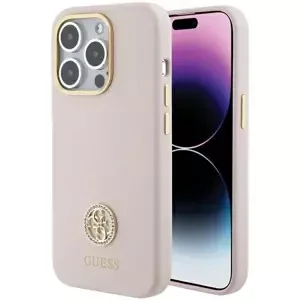 Kryt Guess GUHCP15LM4DGPP iPhone 15 Pro 6.1" pink hardcase Silicone Logo Strass 4G (GUHCP15LM4DGPP)