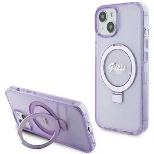 Kryt Guess GUHMP15SHRSGSU iPhone 15 6.1" purple hardcase Ring Stand Script Glitter MagSafe (GUHMP15SHRSGSU)