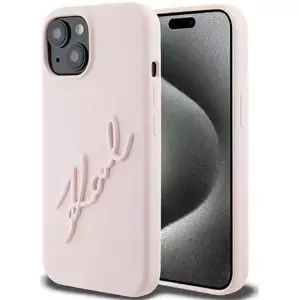 Kryt Karl Lagerfeld KLHCP15SSKSBMCP iPhone 15 6.1" pink hardcase Silicone Karl Script (KLHCP15SSKSBMCP)