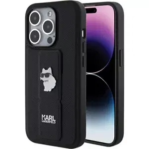 Kryt Karl Lagerfeld KLHCP15XGSACHPK iPhone 15 Pro Max 6.7" black hardcase Gripstand Saffiano Choupette Pins (KLHCP15XGSACHPK)