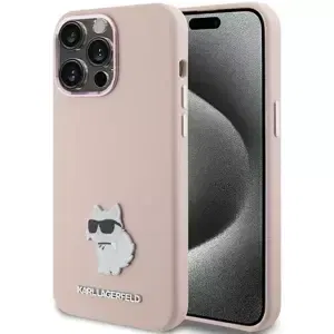 Kryt Karl Lagerfeld KLHCP15XSMHCNPP iPhone 15 Pro Max 6.7" pink Silicone Choupette Metal Pin (KLHCP15XSMHCNPP)