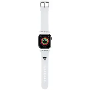 Řemínek Karl Lagerfeld KLAWLSLCNH Apple Watch Strap 42/44/45/49mm white 3D Rubber Choupette Head (KLAWLSLCNH)