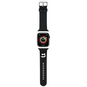 Řemínek Karl Lagerfeld KLAWLSLCNK Apple Watch Strap 42/44/45/49mm black 3D Rubber Choupette Head (KLAWLSLCNK)