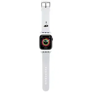 Řemínek Karl Lagerfeld KLAWLSLKNH Apple Watch Strap 42/44/45/49mm white 3D Rubber Karl Head (KLAWLSLKNH)